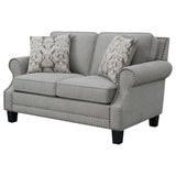 Loveseat tapizado Sheldon con brazos enrollados, gris