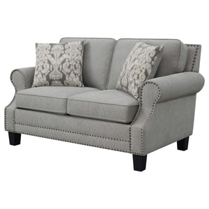 Loveseat tapizado Sheldon con brazos enrollados, gris