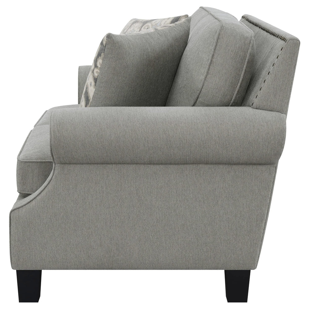 Loveseat tapizado Sheldon con brazos enrollados, gris