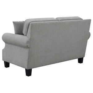 Loveseat tapizado Sheldon con brazos enrollados, gris