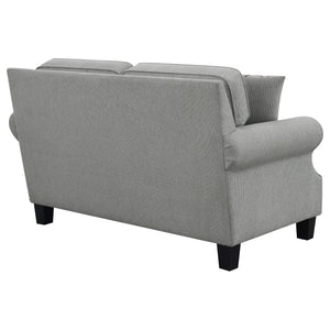 Loveseat tapizado Sheldon con brazos enrollados, gris