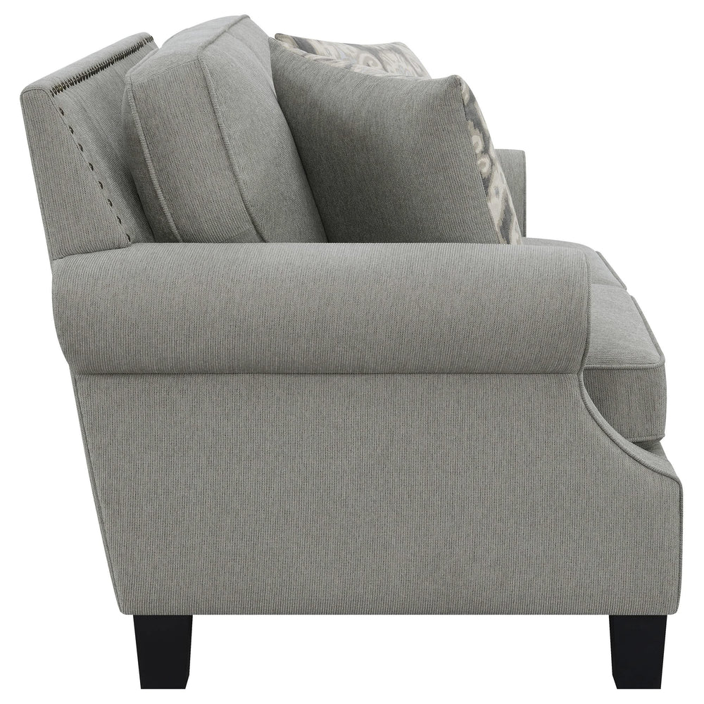 Loveseat tapizado Sheldon con brazos enrollados, gris