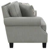 Loveseat tapizado Sheldon con brazos enrollados, gris