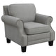 Sillón Sheldon tapizado con brazos enrollados, color gris