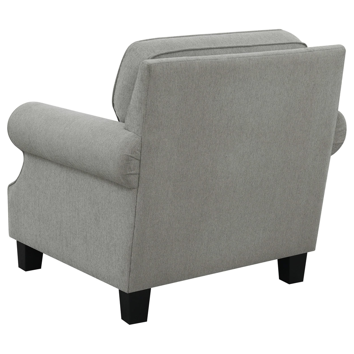 Sillón Sheldon tapizado con brazos enrollados, color gris