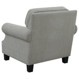 Sillón Sheldon tapizado con brazos enrollados, color gris