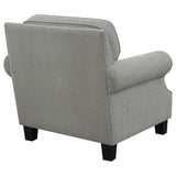 Sillón Sheldon tapizado con brazos enrollados, color gris