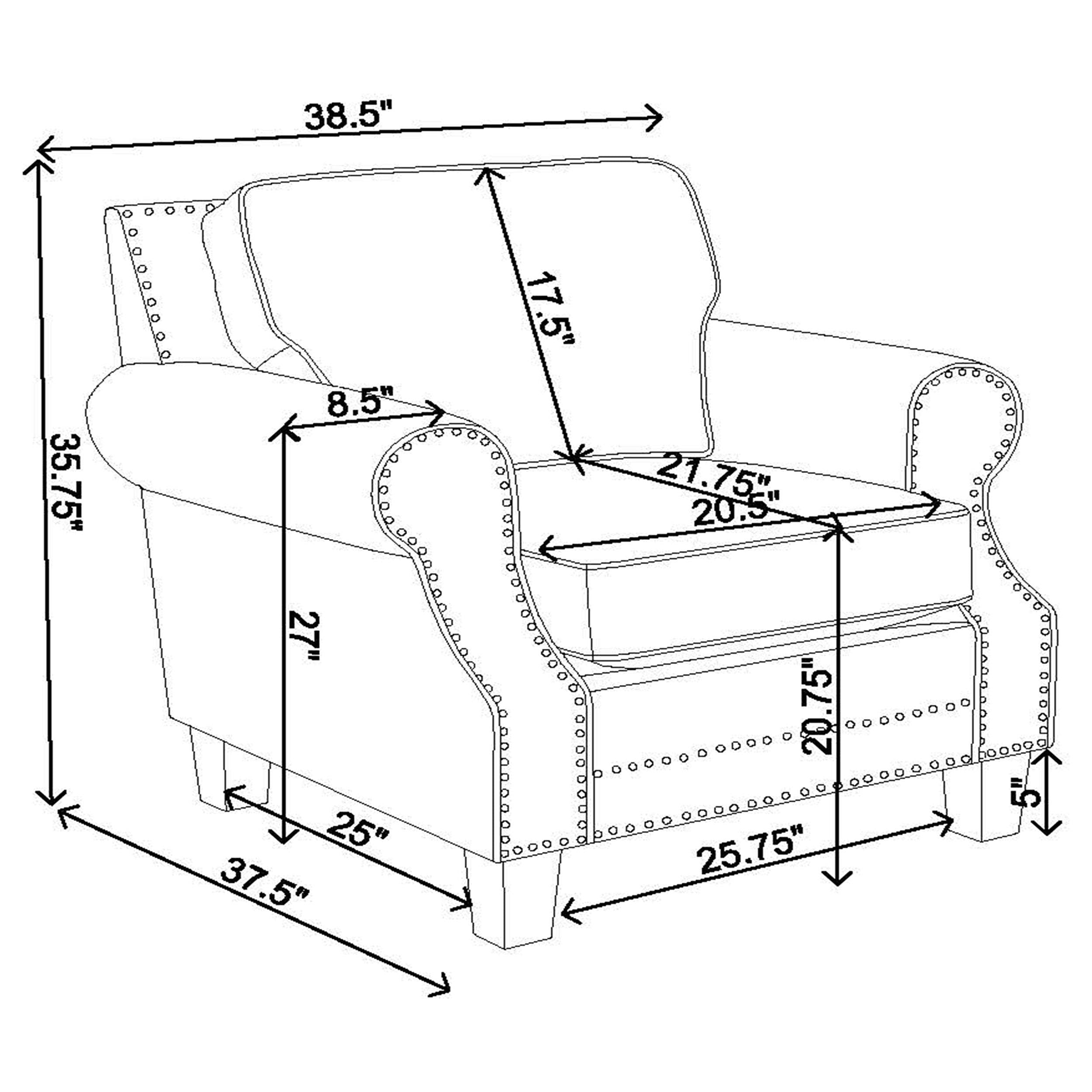 Sheldon Upholstered Rolled Arm Accent Chair Grey