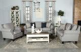 Sillón Sheldon tapizado con brazos enrollados, color gris