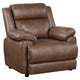 Sillón Ellington tapizado con brazos acolchados, color marrón oscuro