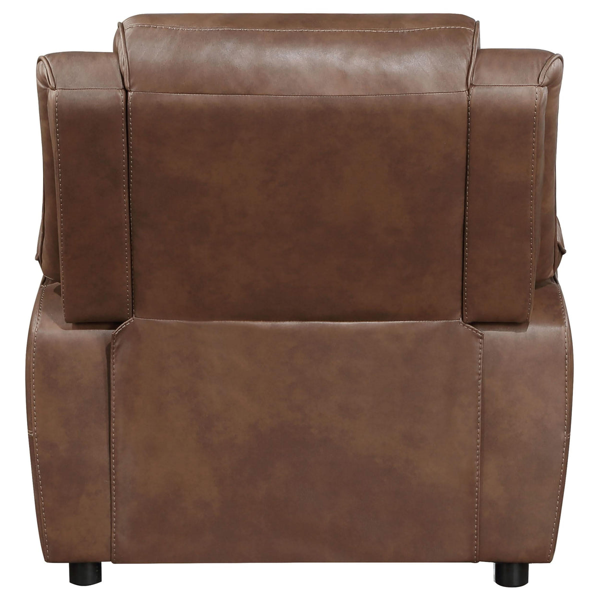 Sillón Ellington tapizado con brazos acolchados, color marrón oscuro