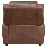 Sillón Ellington tapizado con brazos acolchados, color marrón oscuro