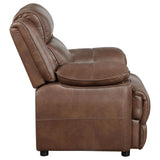 Sillón Ellington tapizado con brazos acolchados, color marrón oscuro