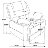 Sillón Ellington tapizado con brazos acolchados, color marrón oscuro