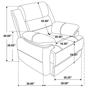 Sillón Ellington tapizado con brazos acolchados, color marrón oscuro