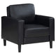 Sillón tapizado Ruth con brazos, color negro