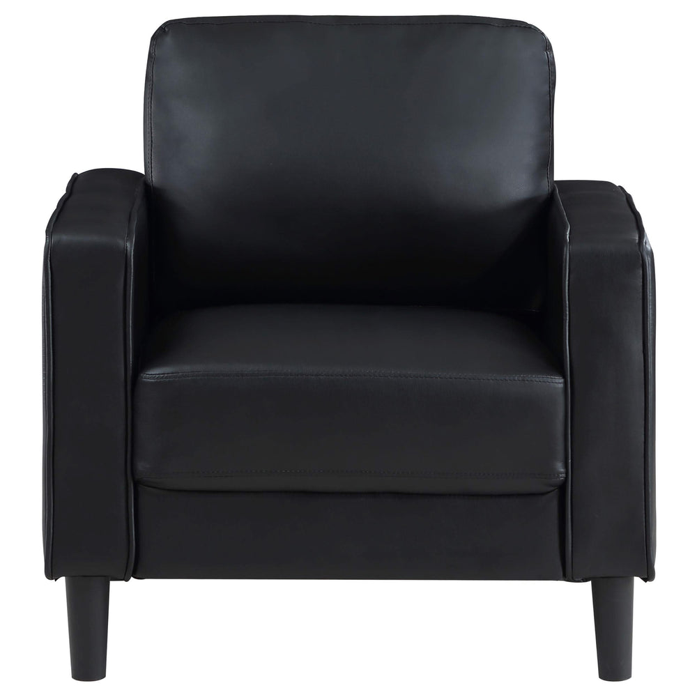 Sillón tapizado Ruth con brazos, color negro