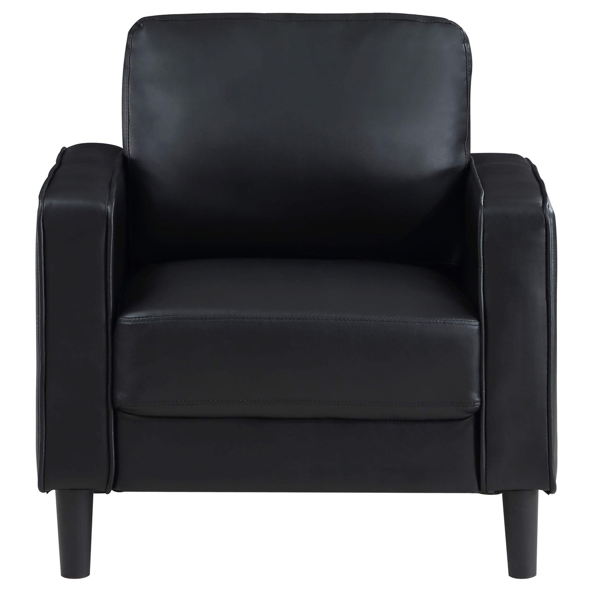 Sillón tapizado Ruth con brazos, color negro
