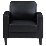 Sillón tapizado Ruth con brazos, color negro