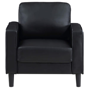 Sillón tapizado Ruth con brazos, color negro
