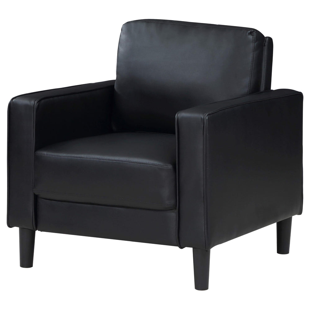 Sillón tapizado Ruth con brazos, color negro