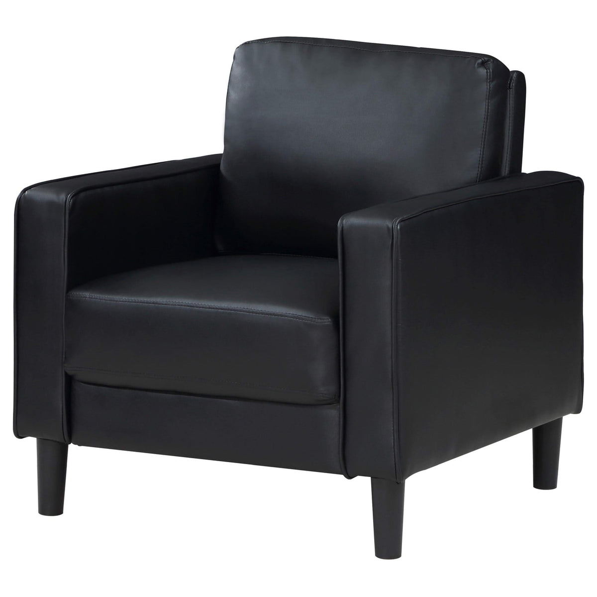 Sillón tapizado Ruth con brazos, color negro