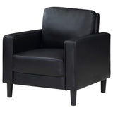 Sillón tapizado Ruth con brazos, color negro
