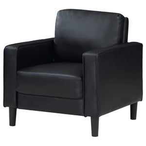 Sillón tapizado Ruth con brazos, color negro