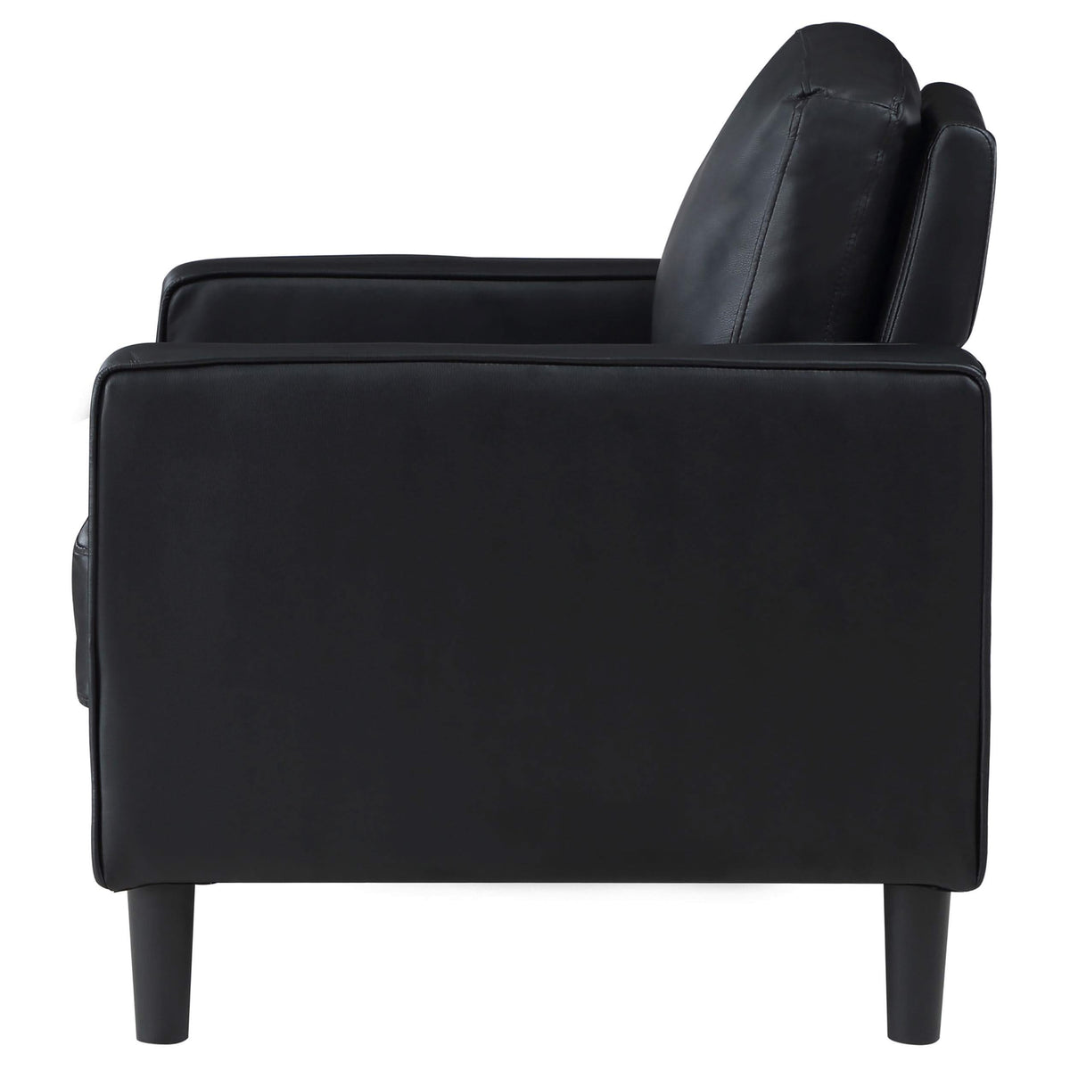 Sillón tapizado Ruth con brazos, color negro