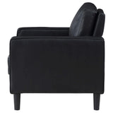 Sillón tapizado Ruth con brazos, color negro