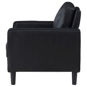 Sillón tapizado Ruth con brazos, color negro
