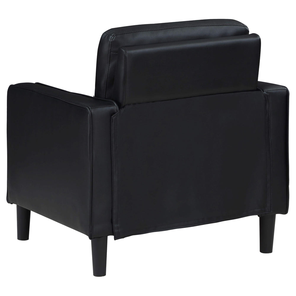 Sillón tapizado Ruth con brazos, color negro