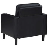 Sillón tapizado Ruth con brazos, color negro