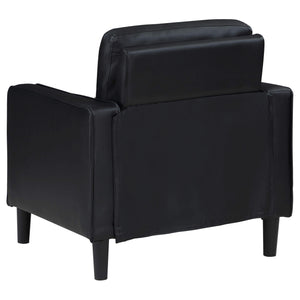 Sillón tapizado Ruth con brazos, color negro