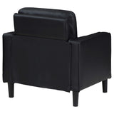 Sillón tapizado Ruth con brazos, color negro