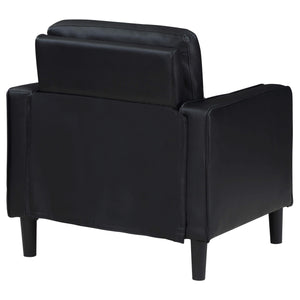 Sillón tapizado Ruth con brazos, color negro