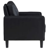 Sillón tapizado Ruth con brazos, color negro