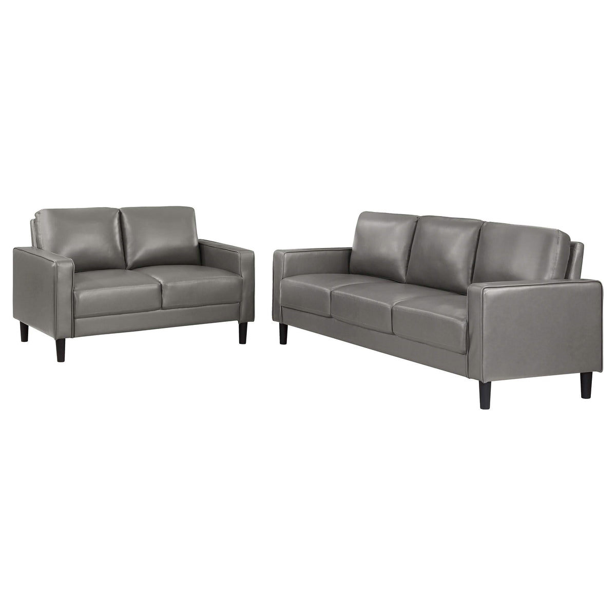 Conjunto de sofá tapizado Ruth de 2 piezas con brazos, color gris
