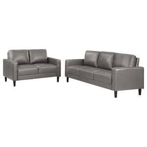 Conjunto de sofá tapizado Ruth de 2 piezas con brazos, color gris