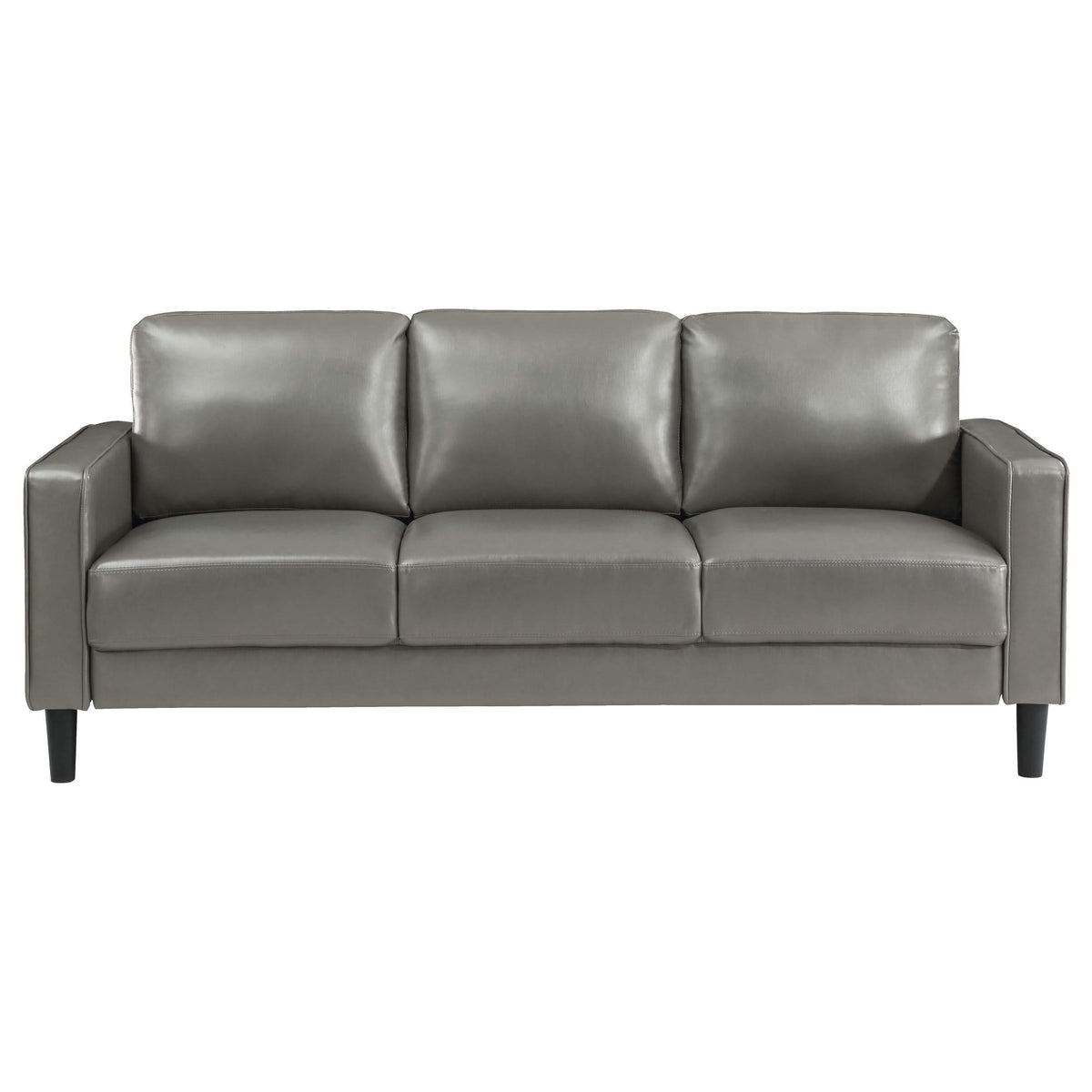 Sofá tapizado Ruth con brazos en gris