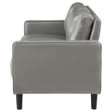 Sofá tapizado Ruth con brazos en gris