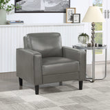 Sillón tapizado Ruth con brazos, color gris