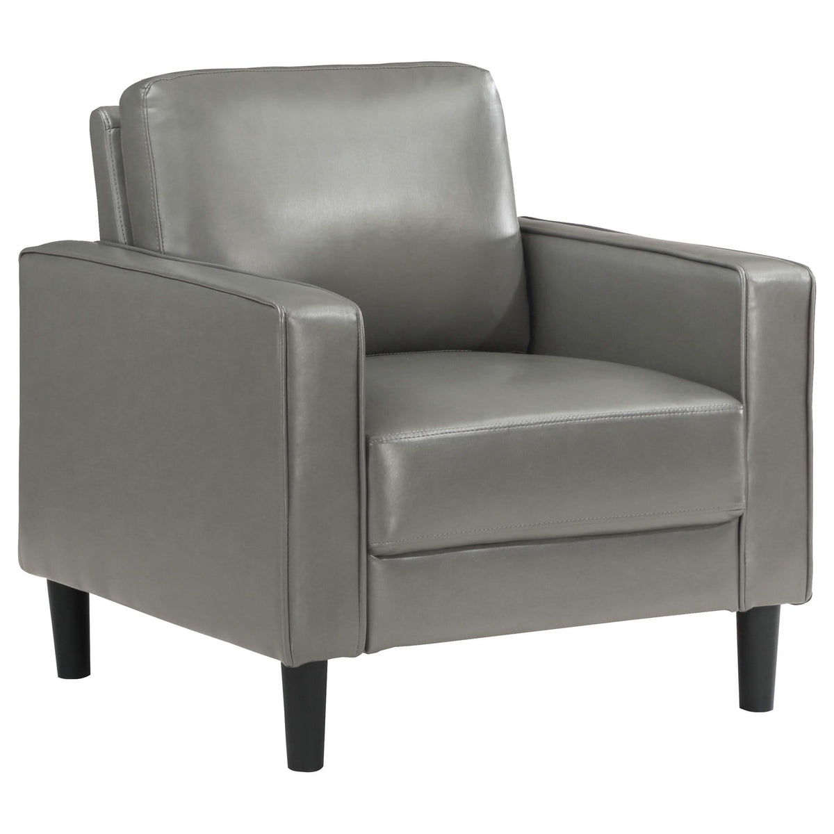 Sillón tapizado Ruth con brazos, color gris