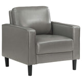 Sillón tapizado Ruth con brazos, color gris