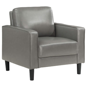 Sillón tapizado Ruth con brazos, color gris