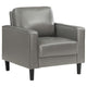 Sillón tapizado Ruth con brazos, color gris