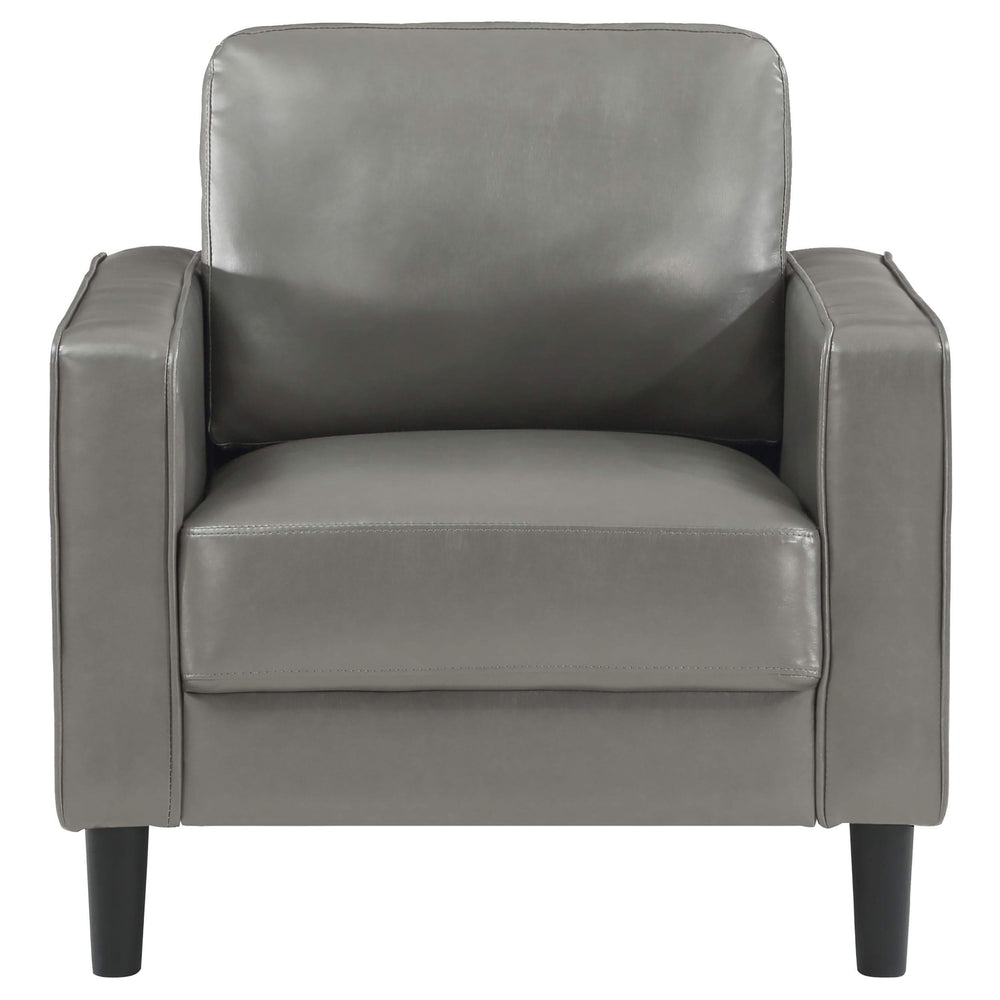 Sillón tapizado Ruth con brazos, color gris