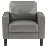 Sillón tapizado Ruth con brazos, color gris