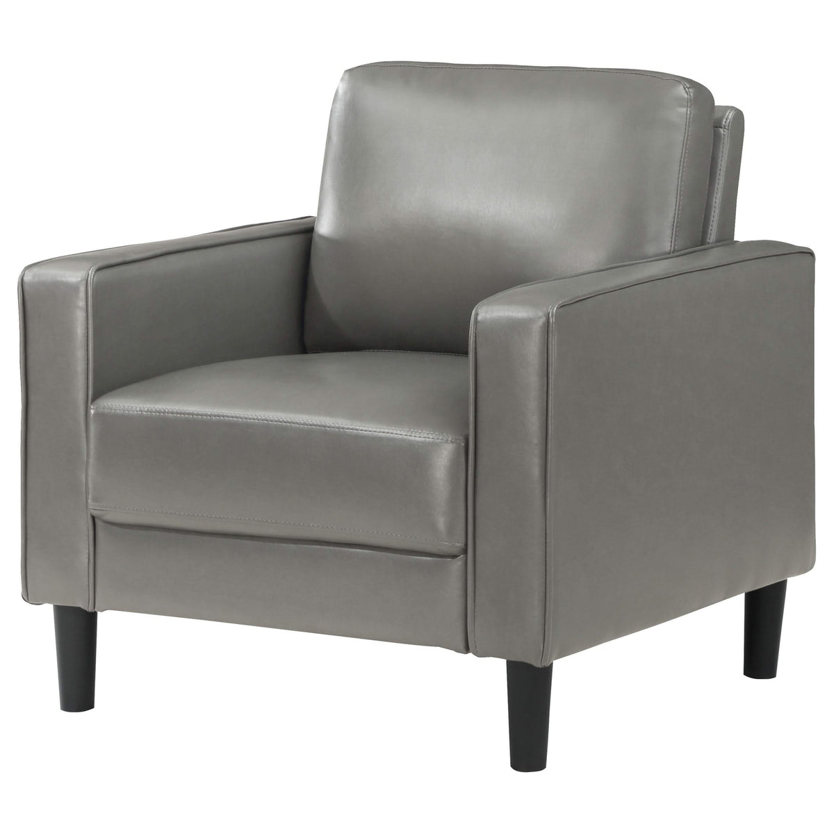 Sillón tapizado Ruth con brazos, color gris