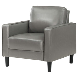 Sillón tapizado Ruth con brazos, color gris